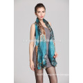 Leopard Printed Long Chiffon French Silk Scarves